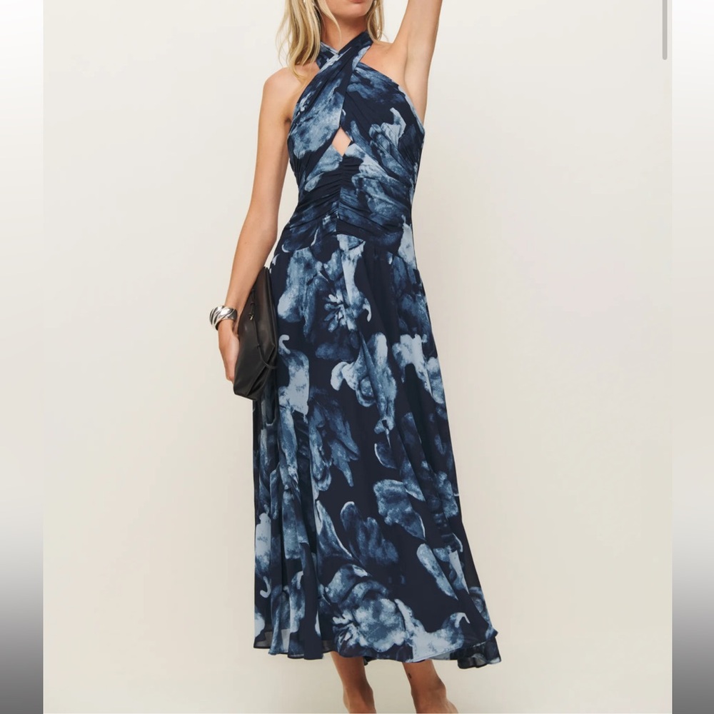 Reformation Cari Dress is Midnight Rose